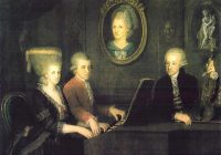 Gemälde: Mozart und Constanze am Klavier