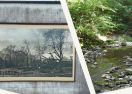 alte Ansicht der explodierenden Pulvermühle